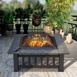 Vancasso 32" Wood Burning Fire Pit Metal Square Outdoor Fire Tables Steel 8 Vancasso 32" Wood Burning Fire Pit Metal Square Outdoor Fire Tables Steel -Vancasso Shop GUEST 51a74f0b 6b60 43ff 920a 661e2efd0ed8