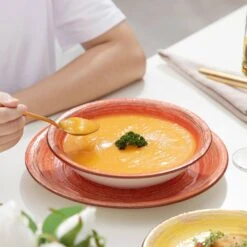 Albero 18-Piece Assorted Colors Stoneware Bark Glaze Dinnerware Set (Service For 6) 14 Albero 18-Piece Assorted Colors Stoneware Bark Glaze Dinnerware Set (Service For 6) -Vancasso Shop albero dinnerware sets vc albero sb fa 1000