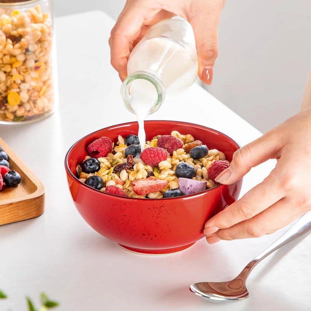 12-Piece Assorted Colors Stoneware Dinnerware Set Service For 4-Dinner Plates Dessert Plates And Cereal Bowls Tableware 11 12-Piece Assorted Colors Stoneware Dinnerware Set Service For 4-Dinner Plates Dessert Plates And Cereal Bowls Tableware - Image 9