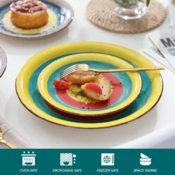Arco 18-Piece Multicolor Stoneware Dinnerware Set (Service For 6) -Vancasso Shop arco dinnerware sets vc arco sb 1f 1000