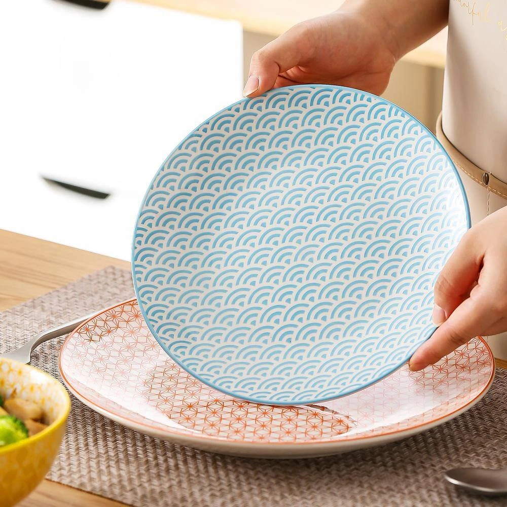 NATSUKI Assorted Colors Porcelain Dishes Plate Set For Salad Dessert (Set Of 4) 8 NATSUKI Assorted Colors Porcelain Dishes Plate Set For Salad Dessert (Set Of 4) - Image 6