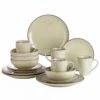 Navia 16-Piece Nature Beige Stoneware Dinnerware Set (Service For 4)