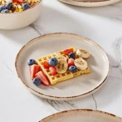 24-Piece Beige Stoneware Dinnerware Set Service For 6 Rustic Design Bowls And Plates Set Sesame Dots Pattern Tableware -Vancasso Shop beige vancasso dinnerware sets vc plays be 24 1d 1000