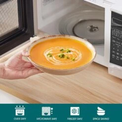 24-Piece Beige Stoneware Dinnerware Set Service For 6 Rustic Design Bowls And Plates Set Sesame Dots Pattern Tableware -Vancasso Shop beige vancasso dinnerware sets vc plays be 24 1f 1000