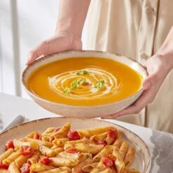 24-Piece Beige Stoneware Dinnerware Set Service For 6 Rustic Design Bowls And Plates Set Sesame Dots Pattern Tableware -Vancasso Shop beige vancasso dinnerware sets vc plays be 24 40 1000