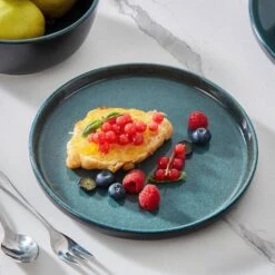 18-Piece Black And Green Stoneware Dinnerware Set Service For 6 Tableware With Dinner Plates Dessert Plates Cereal Bowls 22 18-Piece Black And Green Stoneware Dinnerware Set Service For 6 Tableware With Dinner Plates Dessert Plates Cereal Bowls -Vancasso Shop black and green vancasso dinnerware sets vc playb b 18 1d 1000