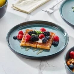 24-Piece Black And Green Stoneware Dinnerware Set Service For 6 Bowl And Plate Dinner Set Dishware With Plates Bowls 23 24-Piece Black And Green Stoneware Dinnerware Set Service For 6 Bowl And Plate Dinner Set Dishware With Plates Bowls -Vancasso Shop black and green vancasso dinnerware sets vc playb b 24 1d 1000