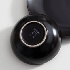 16-Piece Matte Black Stoneware Dinnerware Set Service For 4 Dishware Set With Plates Bowls And Mugs For Kitchen Dining -Vancasso Shop black vancasso dinnerware sets vc moda bk sl 1d 1000