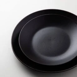 16-Piece Matte Black Stoneware Dinnerware Set Service For 4 Dishware Set With Plates Bowls And Mugs For Kitchen Dining -Vancasso Shop black vancasso dinnerware sets vc moda bk sl 66 1000