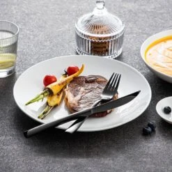 24-Piece Black Stainless Steel Flatware Set Silverware Set Serving Set Service For 6 -Vancasso Shop black vancasso serving sets vs sw a24 b 76 1000