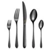 60-Piece Black Stainless Steel Flatware Set (Service For 12) -Vancasso Shop black vancasso serving sets vs sw g60 b 64 1000