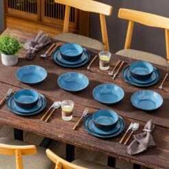 16-Piece Blue And Black Stoneware Dinnerware Set Service For 4 Tableware Bowls And Plates Dining Set Dishware Set 14 16-Piece Blue And Black Stoneware Dinnerware Set Service For 4 Tableware Bowls And Plates Dining Set Dishware Set -Vancasso Shop blue and black vancasso dinnerware sets vc pla b 16 eu1 44 1000