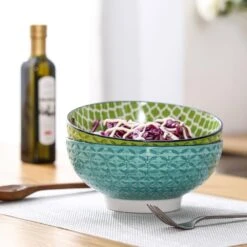 41 Fl. Oz. 2-Colours Porcelain Serving Soup/Fruit/Noodle Bowls 13 41 Fl. Oz. 2-Colours Porcelain Serving Soup/Fruit/Noodle Bowls -Vancasso Shop blue and teal vancasso bowls vc macaron b01 1f 1000