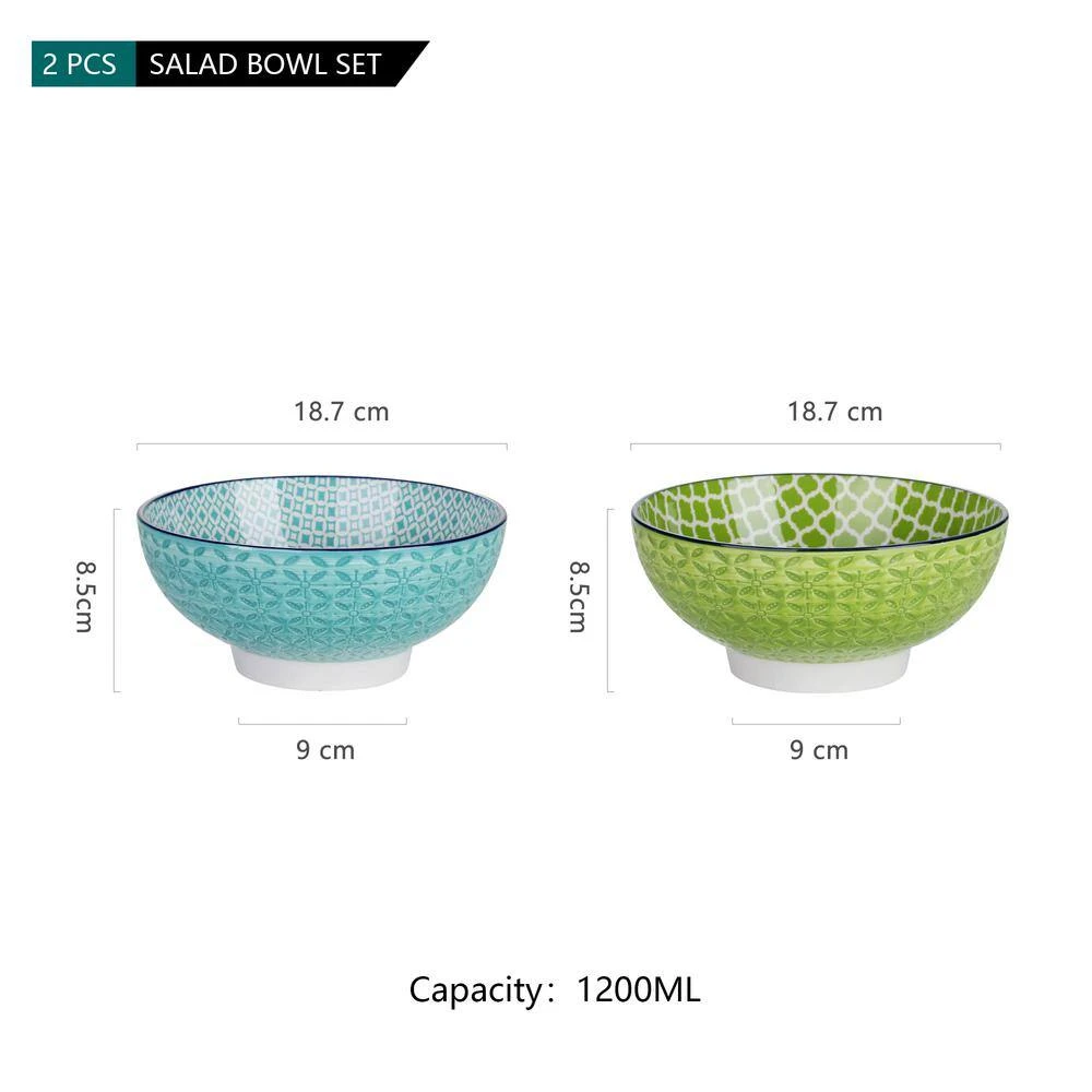 41 Fl. Oz. 2-Colours Porcelain Serving Soup/Fruit/Noodle Bowls 4 41 Fl. Oz. 2-Colours Porcelain Serving Soup/Fruit/Noodle Bowls - Image 2