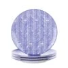10.5 In. Blue Patterned Porcelain Dinner Plates Set For Pasta Salad Dessert (Set Of 4)