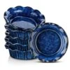 9 Oz. Stoneware 6-Piece Pie Dish Set Bakeware Small Pie Pan For Oven And Baking Blue Baking Dish