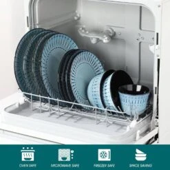 16-Piece Blue Porcelain Dinnerware Set Service For 4-Embossed Pattern Tableware With Dinner Plate Dessert Plate Bowl Mug 22 16-Piece Blue Porcelain Dinnerware Set Service For 4-Embossed Pattern Tableware With Dinner Plate Dessert Plate Bowl Mug -Vancasso Shop blue vancasso dinnerware sets nile b sl 1f 1000