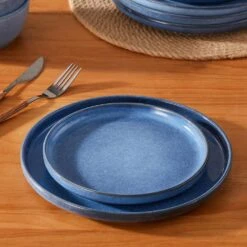 12-Piece Blue Stoneware Dinnerware Set (Service For 4) Glazed Tableware Set With Bowls And Plates For Kitchen Dining 15 12-Piece Blue Stoneware Dinnerware Set (Service For 4) Glazed Tableware Set With Bowls And Plates For Kitchen Dining -Vancasso Shop blue vancasso dinnerware sets vc anya bl 12 1d 1000