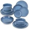 16-Piece Blue Stoneware Dinnerware Set (Service For 4) Glazed Tableware Set With Bowls And Plates For Kitchen Dining 2 16-Piece Blue Stoneware Dinnerware Set (Service For 4) Glazed Tableware Set With Bowls And Plates For Kitchen Dining -Vancasso Shop blue vancasso dinnerware sets vc anya bl 16 64 1000