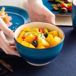 Bella 16- Piece Blue Porcelain Dinnerware Sets (Service For Set For 4) -Vancasso Shop blue vancasso dinnerware sets vc bella b sl 31 1000