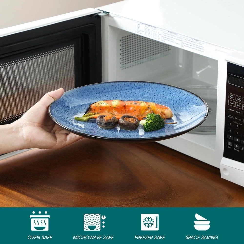 16-Piece Blue Stoneware Dinnerware Set (Service Set For 4) Bowls And Plates Dinner Set 12 16-Piece Blue Stoneware Dinnerware Set (Service Set For 4) Bowls And Plates Dinner Set - Image 10