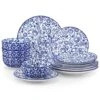 12-Piece Blue Porcelain Dinnerware Set Service For 4 Sunflower Pattern Bowls And Plates Set Dishware For Kitchen Dinning 2 12-Piece Blue Porcelain Dinnerware Set Service For 4 Sunflower Pattern Bowls And Plates Set Dishware For Kitchen Dinning -Vancasso Shop blue vancasso dinnerware sets vc selene 12 04 64 1000