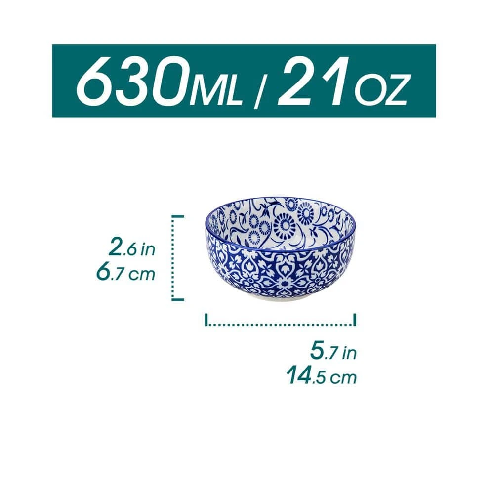 12-Piece Blue Porcelain Dinnerware Set Service For 4 Sunflower Pattern Bowls And Plates Set Dishware For Kitchen Dinning 4 12-Piece Blue Porcelain Dinnerware Set Service For 4 Sunflower Pattern Bowls And Plates Set Dishware For Kitchen Dinning - Image 2