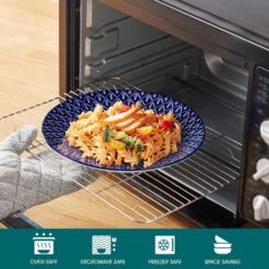 12-Piece Blue Porcelain Dinnerware Set Service For 4-Bowls And Plates Set With Dinner Plates Dessert Plates Cereal Bowls -Vancasso Shop blue vancasso dinnerware sets vc selene 12 1f 1000