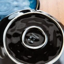 Blue Stoneware Dessert Plate (Set Of 4) Salad Plate Set Small Dinner Plate Set Kitchen Serving Plates -Vancasso Shop blue vancasso salad plates dessert plates vc starry b sxp 76 1000