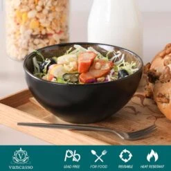 12 Fl. Oz. Brown Stoneware Bowls Set Of 6 Rice Bowl Soup Bowl Salad Bowl Round Serving Bowls -Vancasso Shop brown vancasso bowls vc bubble bn lxw 4f 1000