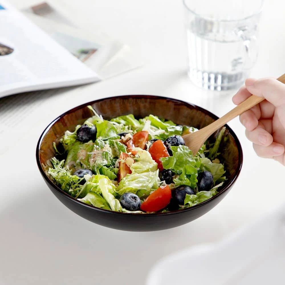 24 Fl. Oz. Brown Stoneware Cereal Bowl Set Of 4 Soup Bowl Pasta Bowl Salad Bowl 12 24 Fl. Oz. Brown Stoneware Cereal Bowl Set Of 4 Soup Bowl Pasta Bowl Salad Bowl - Image 10