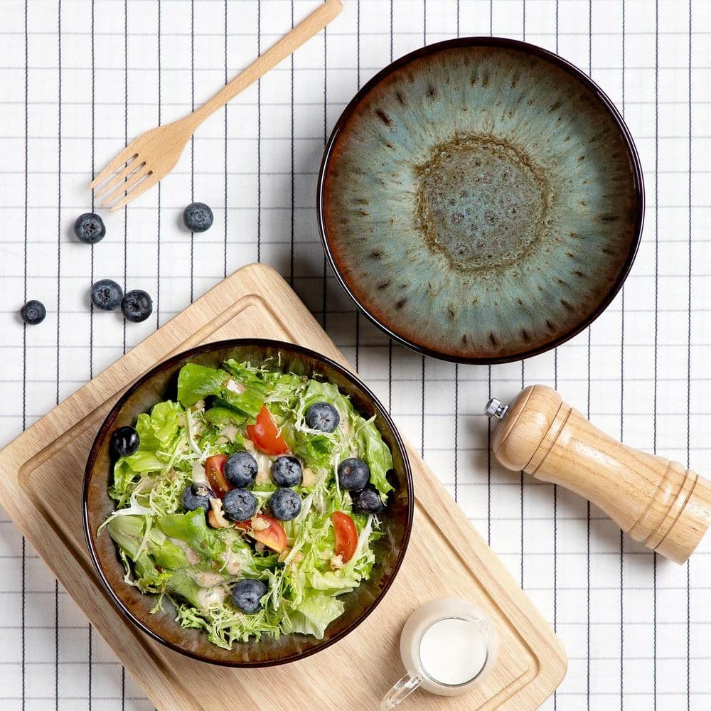 24 Fl. Oz. Brown Stoneware Cereal Bowl Set Of 4 Soup Bowl Pasta Bowl Salad Bowl 4 24 Fl. Oz. Brown Stoneware Cereal Bowl Set Of 4 Soup Bowl Pasta Bowl Salad Bowl - Image 2