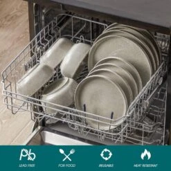 12-Piece Brown Stoneware Dinnerware Set Service For 4-Bowls And Plates Set Dinner Plates Dessert Plates And Cereal Bowls -Vancasso Shop brown vancasso dinnerware sets vc anya bn 12 44 1000