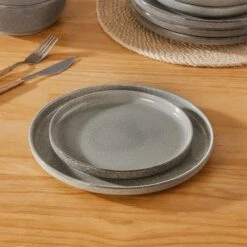 12-Piece Brown Stoneware Dinnerware Set Service For 4-Bowls And Plates Set Dinner Plates Dessert Plates And Cereal Bowls -Vancasso Shop brown vancasso dinnerware sets vc anya bn 12 66 1000