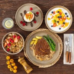 16-Piece Brown Stoneware Dinnerware Set Service For 4 Tableware Bowls And Plates Dining Set Dishware Set 20 16-Piece Brown Stoneware Dinnerware Set Service For 4 Tableware Bowls And Plates Dining Set Dishware Set -Vancasso Shop brown vancasso dinnerware sets vc pla bn 16 eu a0 1000