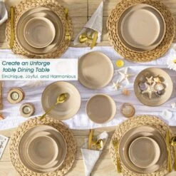 24-Piece Brown Stoneware Dinnerware Set Service For 6 Dishware Dishes Set Tableware With Plates And Bowls 13 24-Piece Brown Stoneware Dinnerware Set Service For 6 Dishware Dishes Set Tableware With Plates And Bowls -Vancasso Shop brown vancasso dinnerware sets vc playa smbn 24 eu 1f 1000