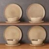 12-Piece Tan Caramel Porcelain Dinnerware Set Service For 4-Dishware Set Bowls And Plates Dinner Set For Kitchen Dining 1 12-Piece Tan Caramel Porcelain Dinnerware Set Service For 4-Dishware Set Bowls And Plates Dinner Set For Kitchen Dining -Vancasso Shop caramel vancasso dinnerware sets vc anya cr 12 64 1000