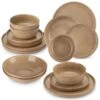 16-Piece Tan Caramel Stoneware Dinnerware Set Service For 4 Dishware Set Bowls And Plates Dinner Set For Kitchen Dining 2 16-Piece Tan Caramel Stoneware Dinnerware Set Service For 4 Dishware Set Bowls And Plates Dinner Set For Kitchen Dining -Vancasso Shop caramel vancasso dinnerware sets vc anya cr 16 64 1000