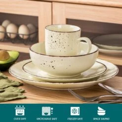 Navia 16-Piece Vintage Cream Stoneware Dinnerware Set (Service For 4) -Vancasso Shop cream vancasso dinnerware sets vc navia 9 sl 1f 1000