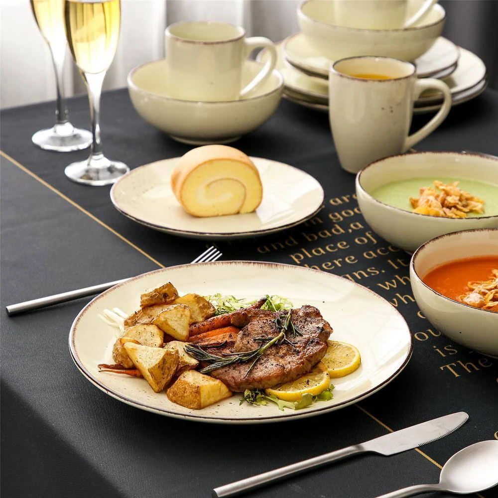 Navia Nature Cream 32-Piece Ceramic Dinnerware Set With Dinner Plate, Dessert Plate, Cereal Bowl And Mug (Service For 8) 7 Navia Nature Cream 32-Piece Ceramic Dinnerware Set With Dinner Plate, Dessert Plate, Cereal Bowl And Mug (Service For 8) - Image 5