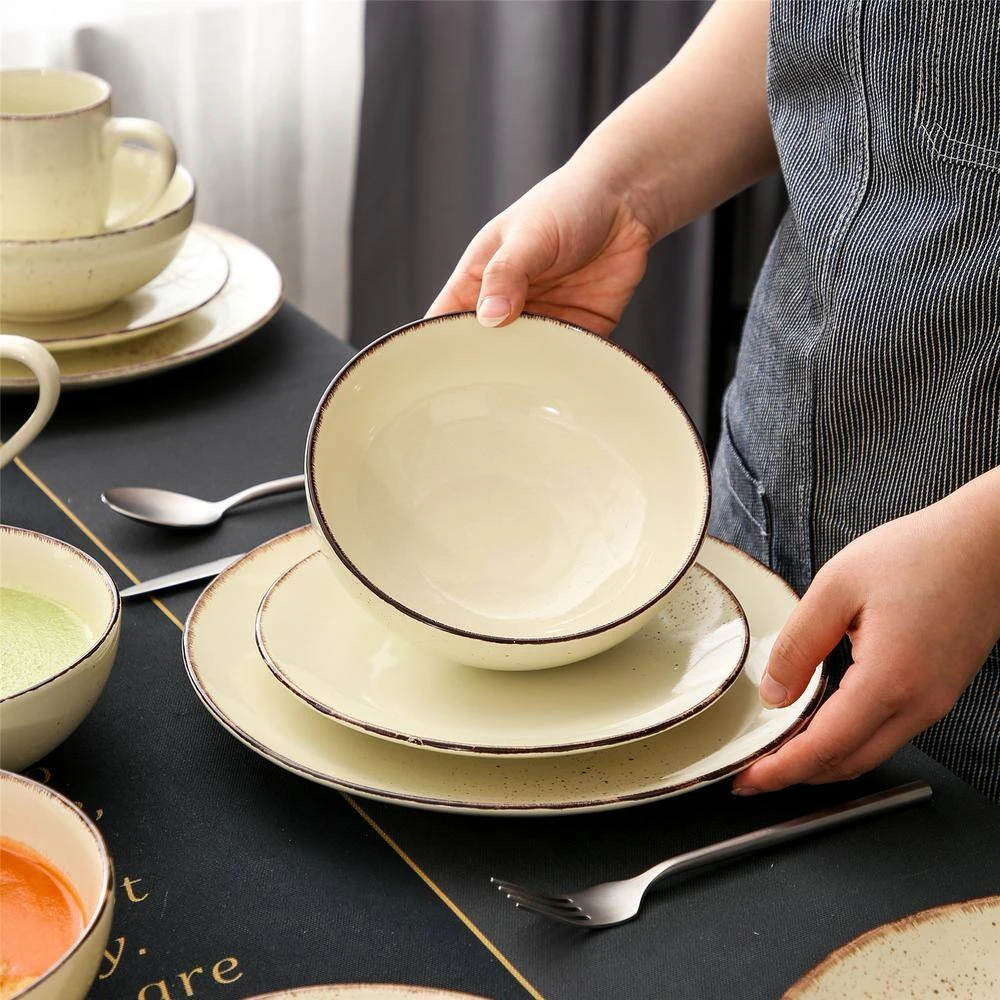 Navia Nature Cream 32-Piece Ceramic Dinnerware Set With Dinner Plate, Dessert Plate, Cereal Bowl And Mug (Service For 8) 5 Navia Nature Cream 32-Piece Ceramic Dinnerware Set With Dinner Plate, Dessert Plate, Cereal Bowl And Mug (Service For 8) - Image 3