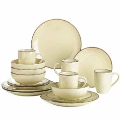 Navia 16-Piece Vintage Cream Stoneware Dinnerware Set (Service For 4)