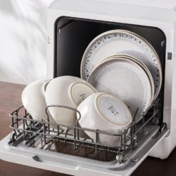 16-Piece Cream White And Beige Stoneware Dinnerware Set Service For 4-Bowls And Plates Set Tableware Dinner Set -Vancasso Shop cream white and beige vancasso dinnerware sets vc snow bg 16 eu fa 1000