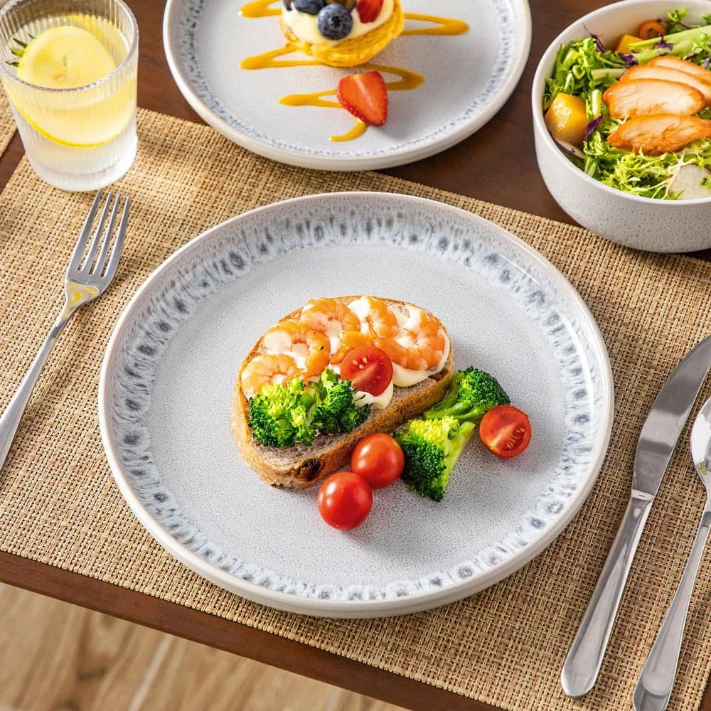 18-Piece Cream White And Beige Stoneware Dinnerware Set Service For 6 Bowls And Plates Set Dinner Set Tableware 7 18-Piece Cream White And Beige Stoneware Dinnerware Set Service For 6 Bowls And Plates Set Dinner Set Tableware - Image 5