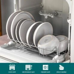 24-Piece Cream White And Beige Stoneware Dinnerware Set Service For 6 Bowls And Plates Set Tableware Dinner Set -Vancasso Shop cream white and beige vancasso dinnerware sets vc snow bg 24 eu 44 1000