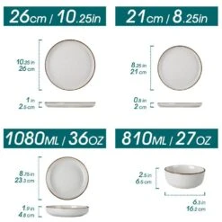 16-Piece Gray Stoneware Dinnerware Set (Service For 4) Sesame Speckles Pattern Dinner Set With Plates And Bowls -Vancasso Shop gray vancasso dinnerware sets vc loire gy sl c3 1000