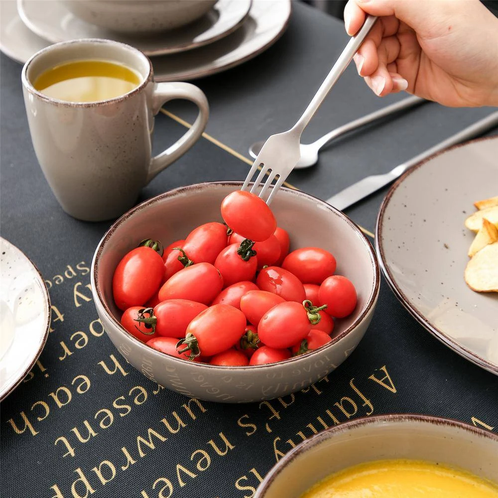 Navia Jardin Grey 32-Pieces Ceramic Dinnerware Set With Dinner Plate, Dessert Plate, Cereal Bowl And Mug (Service For 8) 7 Navia Jardin Grey 32-Pieces Ceramic Dinnerware Set With Dinner Plate, Dessert Plate, Cereal Bowl And Mug (Service For 8) - Image 5