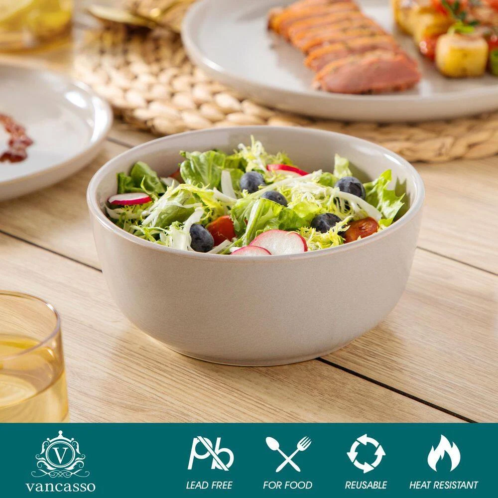 18-Piece Gray Stoneware Dinnerware Set (Service For 6) Dining Set With Dinner Plates Dessert Plates And Cereal Bowls 7 18-Piece Gray Stoneware Dinnerware Set (Service For 6) Dining Set With Dinner Plates Dessert Plates And Cereal Bowls - Image 5