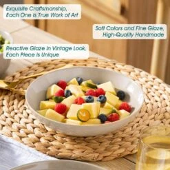 24-Piece Gray Stoneware Dinnerware Set Service For 6 Dishware Dishes Set Tableware With Plates And Bowls -Vancasso Shop gray vancasso dinnerware sets vc playa smgy 24 eu 66 1000