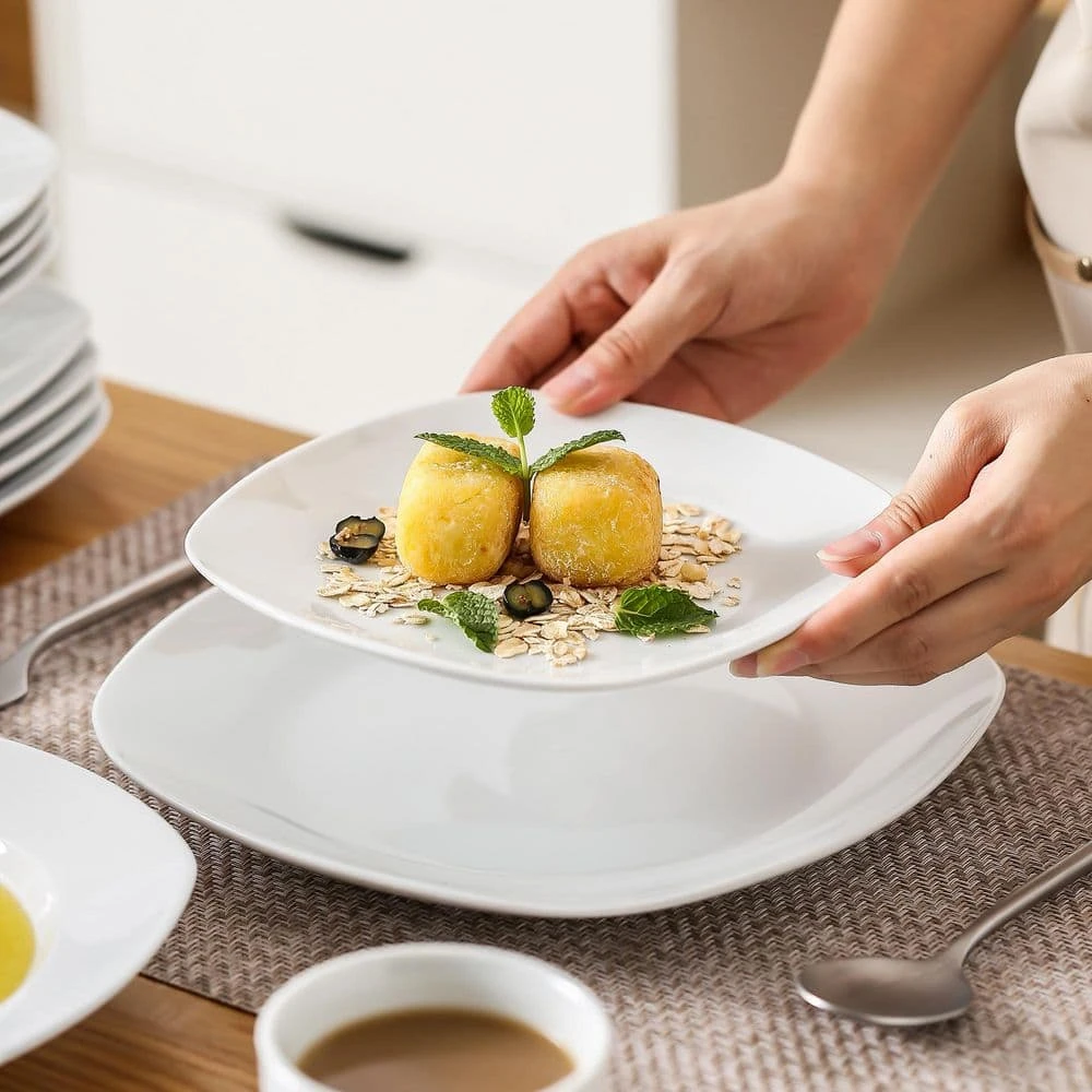 30-Piece Gray-White Porcelain Dinnerware Set Service For 6 Tableware Dining Set With Plates Cups And Saucers 6 30-Piece Gray-White Porcelain Dinnerware Set Service For 6 Tableware Dining Set With Plates Cups And Saucers - Image 4